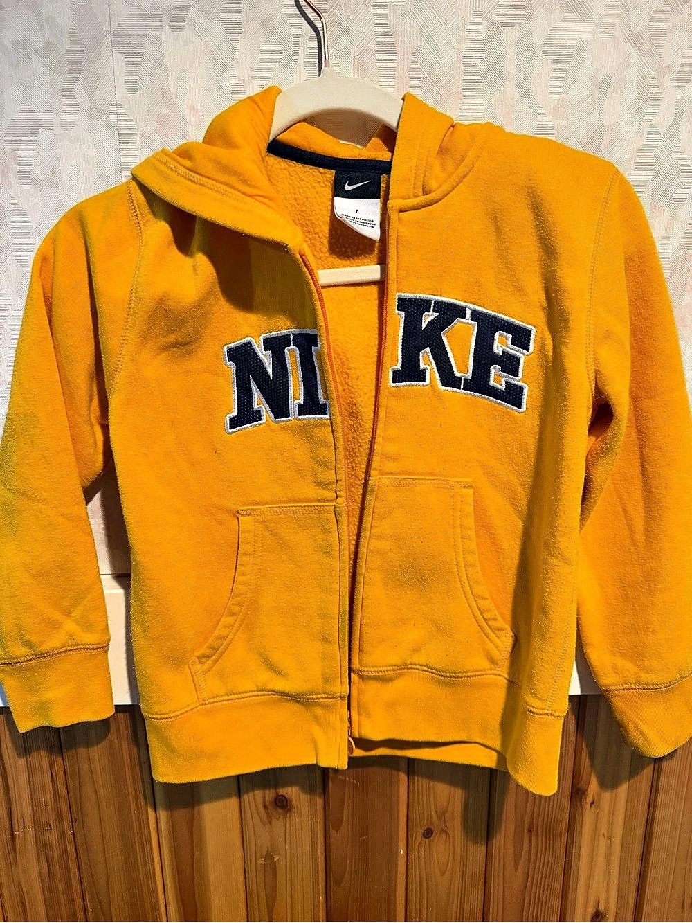 Nike bright yellow Full-Zip Hoodie sz 7